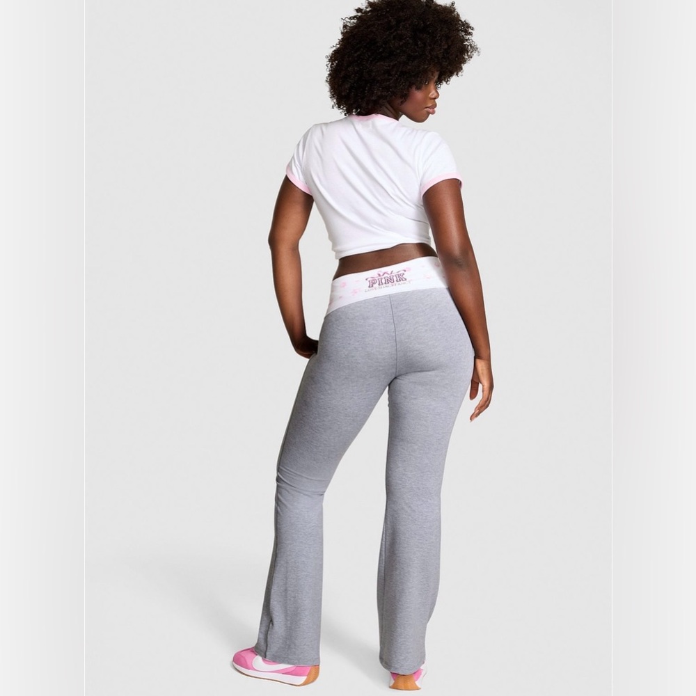 PINK x LoveShackFancy Cotton Foldover Flare Leggings Large